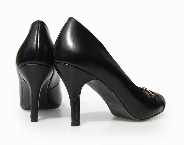 Replica Chanel Shoes 7275 black lambskin leather - Click Image to Close